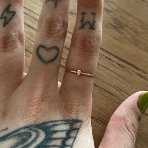 14k Rose Gold “Memento Mori” Mini Skull Ring from Bluboho